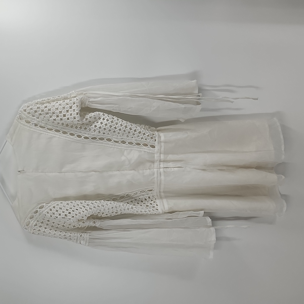 Winona white long-sleeved lined dress - Picture 2 of 5